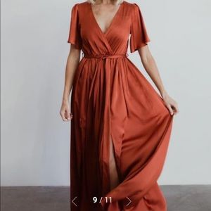 Brand new Baltic Born Sicily Satin Maxi Dress in Rust Size Medium NWT